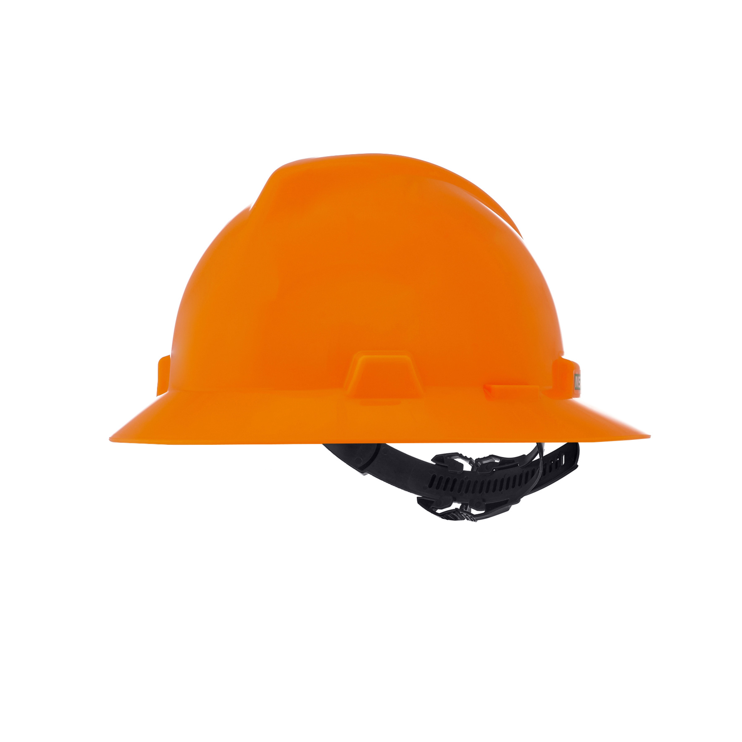 V-Gard Slotted Full-Brim Hat, Hi-Viz Orange, w/1-Touch Suspension